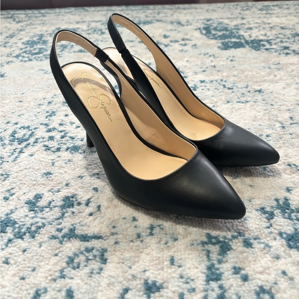 Jessica Simpson Souli Sling Back Heel Shoes in Black-Like NEW-Size 9M/40